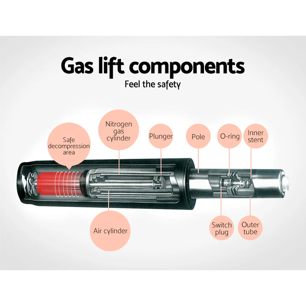 Artiss 2x Bar Stools Leather Padded Gas Lift Grey - Image 7