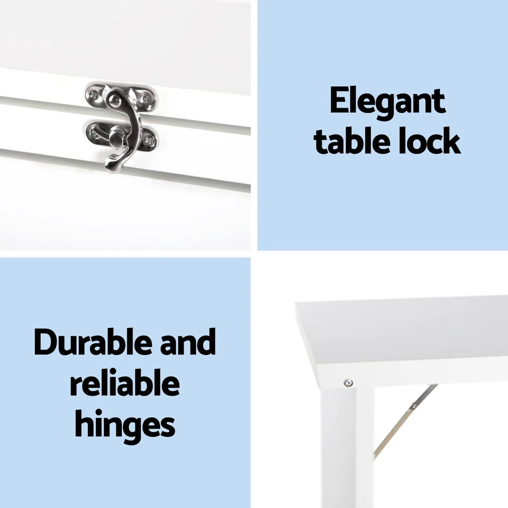 Artiss Computer Desk Bookshelf Wall Mount White - Image 7