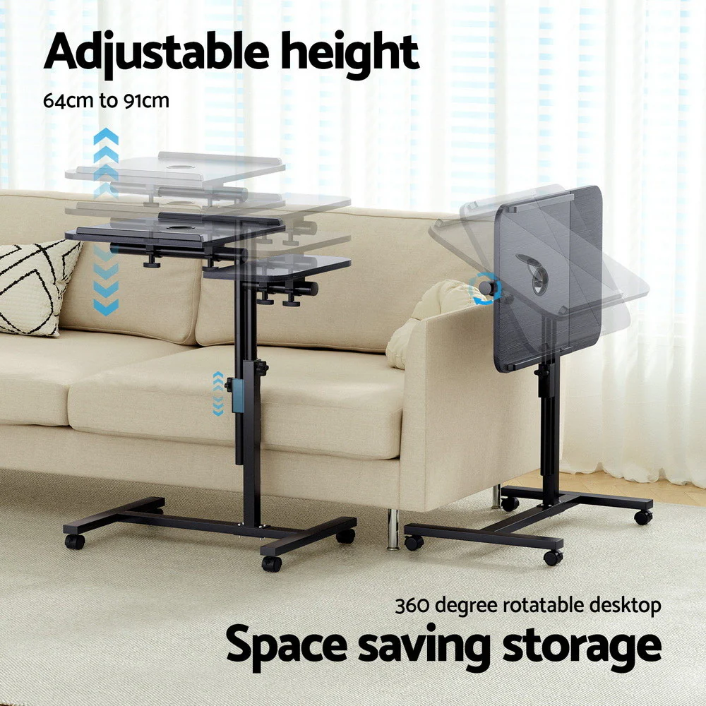 Artiss Laptop Desk Table Fan Cooling Black 60CM - Image 6