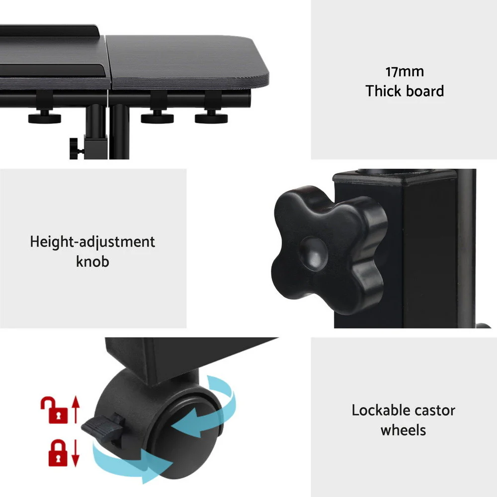 Artiss Laptop Desk Table Fan Cooling Black 60CM - Image 7