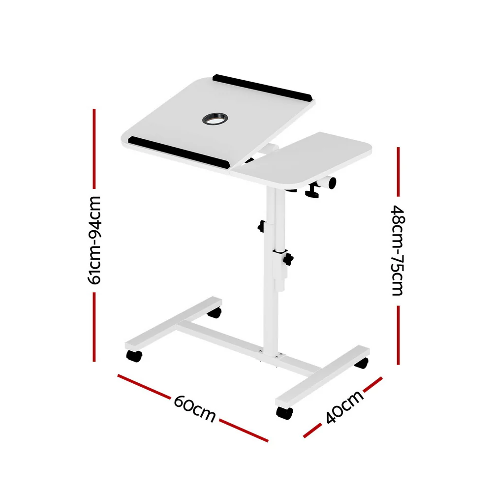 Artiss Laptop Desk Table Fan Cooling White 60CM - Image 3