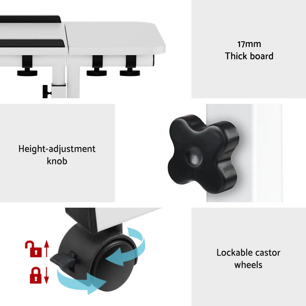 Artiss Laptop Desk Table Fan Cooling White 60CM - Image 7