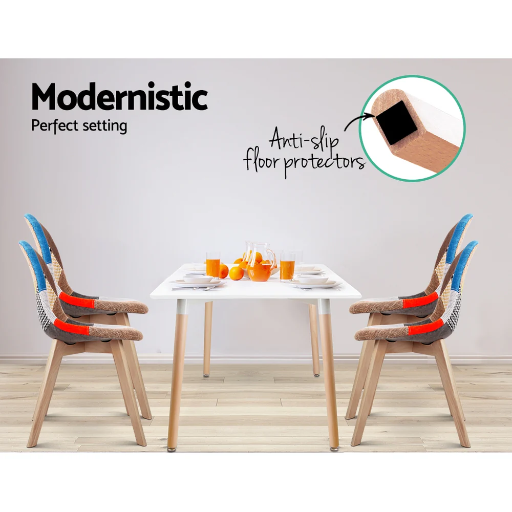 Artiss Dining Chairs Set of 2 Fabric Retro Replica DSW - Image 4