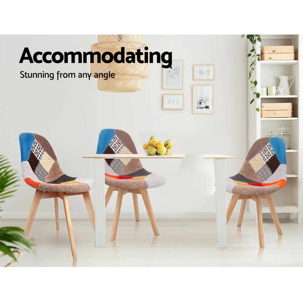 Artiss Dining Chairs Set of 2 Fabric Retro Replica DSW - Image 5