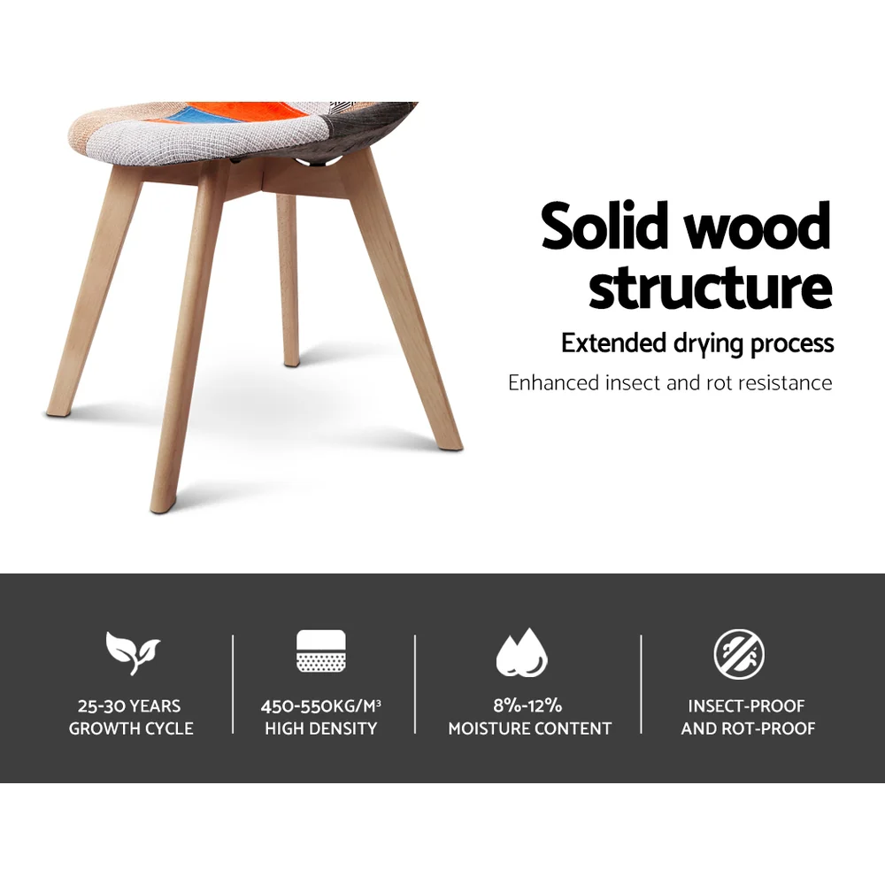 Artiss Dining Chairs Set of 2 Fabric Retro Replica DSW - Image 7